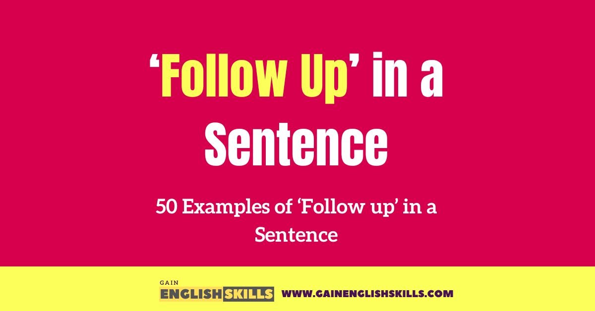 50 Examples of ‘Follow up’ in a Sentence